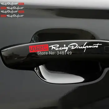 

Aliauto 4 x Newest WRC Car Door Handle Stickers and decals Reflective Rally Car Stickers for toyota vw skoda kia lada opel