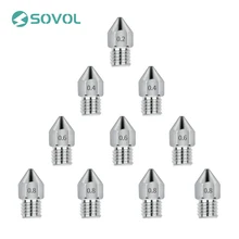 10 Pcs Stainless Steel Extruder MK8 Nozzle Mix Size 0.2mm 0.4 mm 0.6mm 0.8mm 3D Printer Nozzle for Makerbot Reprap