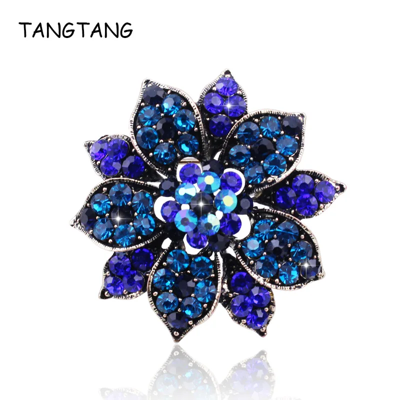 crystal flower brooch