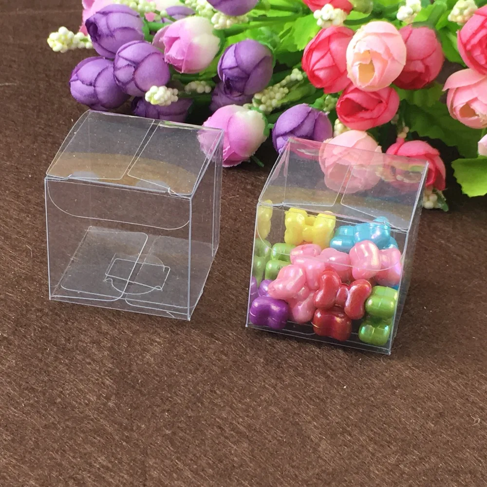 50pcs 7*7*7cm Clear Plastic Pvc Boxes Packaging For