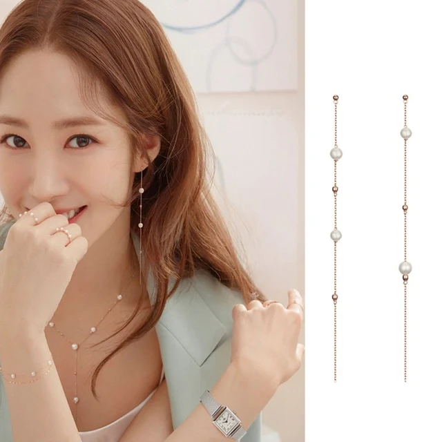 MENGJIQIAO 2019 New Korean TV Star Elegant Crystal Long Trassel Drop Earrings For Women Circle Water Drop Oorbellen Party Jewery TDSSH-8