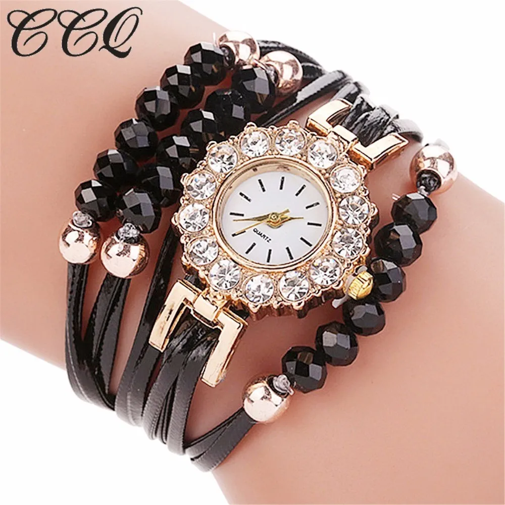 

Fashion Women Rhinestone Watch Casual Luxury Leather Bracelet Quartz Wrist Watches Clock Relogio Feminino Drop Shipping