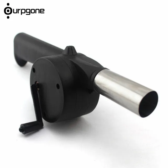 Outdoor Hand Crank Travel Picnic BBQ Barbecue Fan Air Blower Fireplace Camping Hiking Bellows Grill Fire Starter Flame Exciter