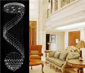 

Decorative Crystal Ceiling Lamp Spiral Crystal Light fixture lustres de sala for Stair villa Staircase Lamp Lighting MD20018