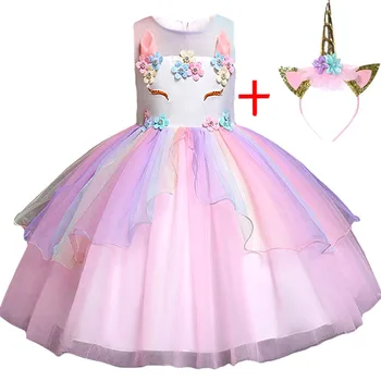 

Baby Girls Clothes Brand Halloween Princess Clothing Summer Kids Dresses For Girls Unicorn Dress Children Christmas Party Dress
