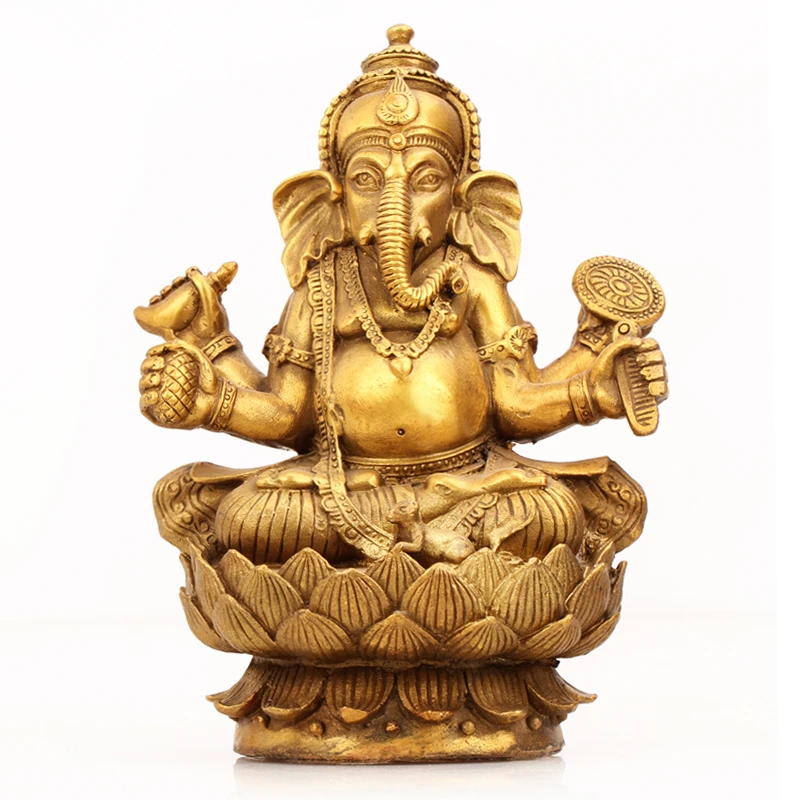 Индийский Бог слон тибетская культура латунь Ganapati Ganesh статуя лорда Ганеши сидеть