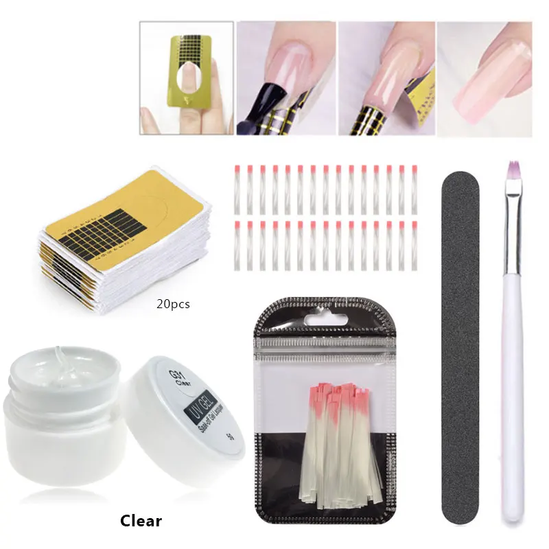 

Nail Extension Builder Gel Varnish 3 colors Polygel For Finger Extension UV Gel Polish Forms for Nail Extension Nail Fiberglass