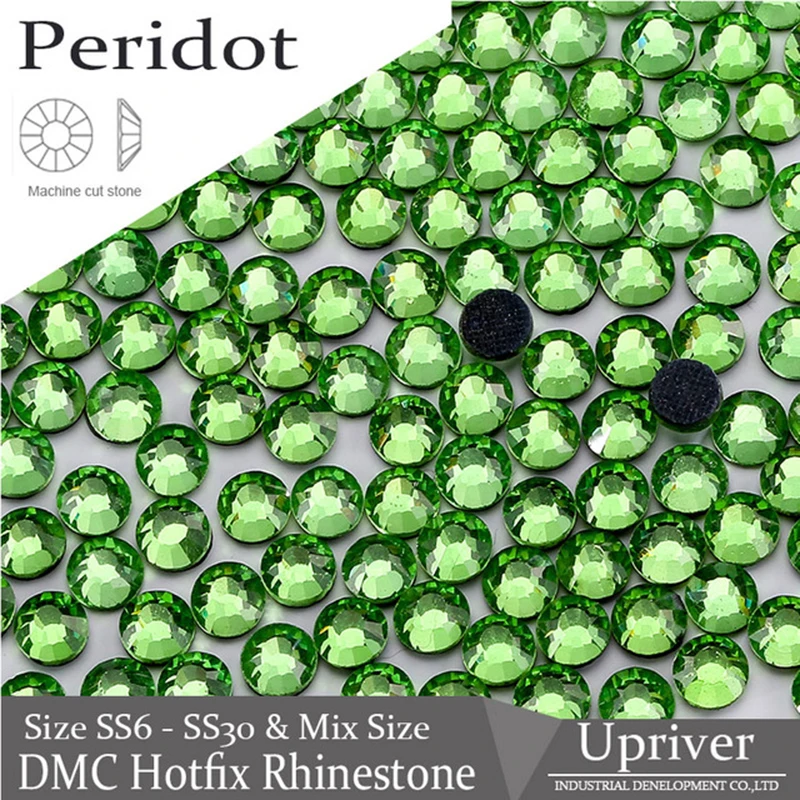 4mm Great Quality Hot Fix//Iron On Peridot Green Flatback Round HOTFIX SS16