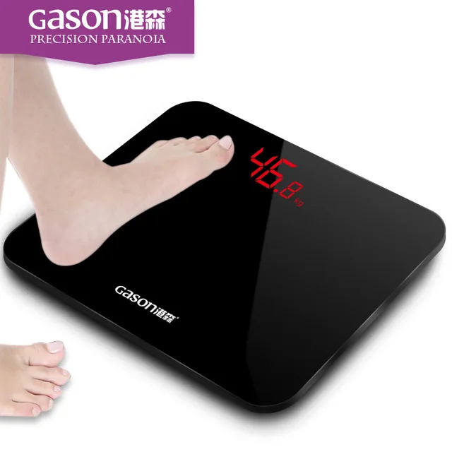 

Original GASON A3 Electronic FLOOR SCALES Smart Bathroom Digital Body Weighing Scale Basculas De Peso Corporal Black HD LED
