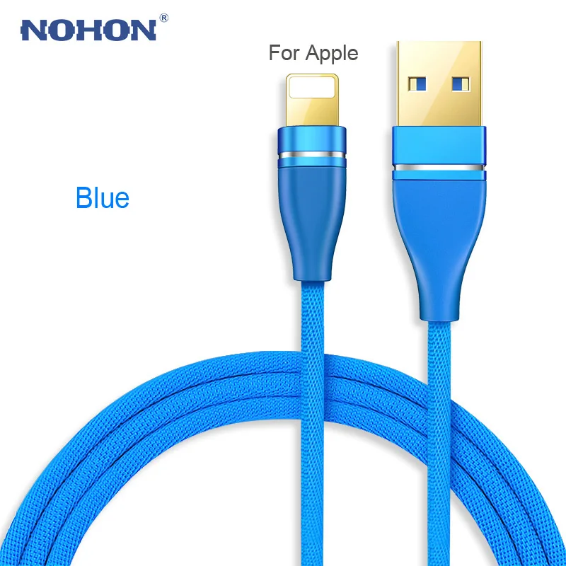 NOHON 3 в 1 USB кабель 8pin Micro type C для Apple iPhone 8X7 6 6S Plus samsung Xiaomi Nokia Быстрая зарядка USB провод - Цвет: For Apple Blue