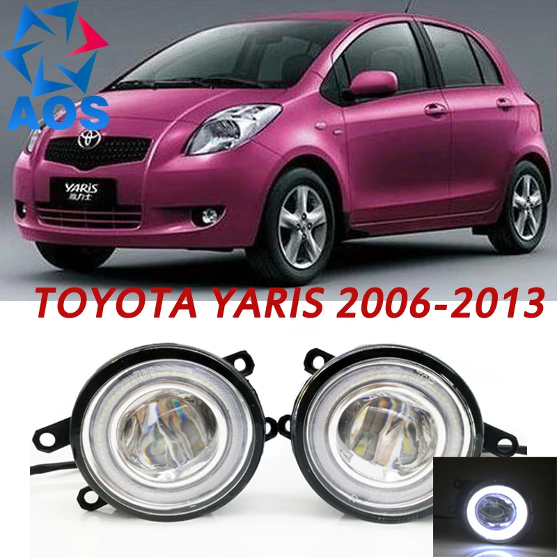 For Toyota Yaris 2006-2013 Car Styling LED Angel eyes DRL LED Fog light Car Daytime Running Fog Light set For Toyota Yaris 2006-2013 Car Styling LED Angel eyes DRL LED Fog light Car Daytime Running Fog Light set