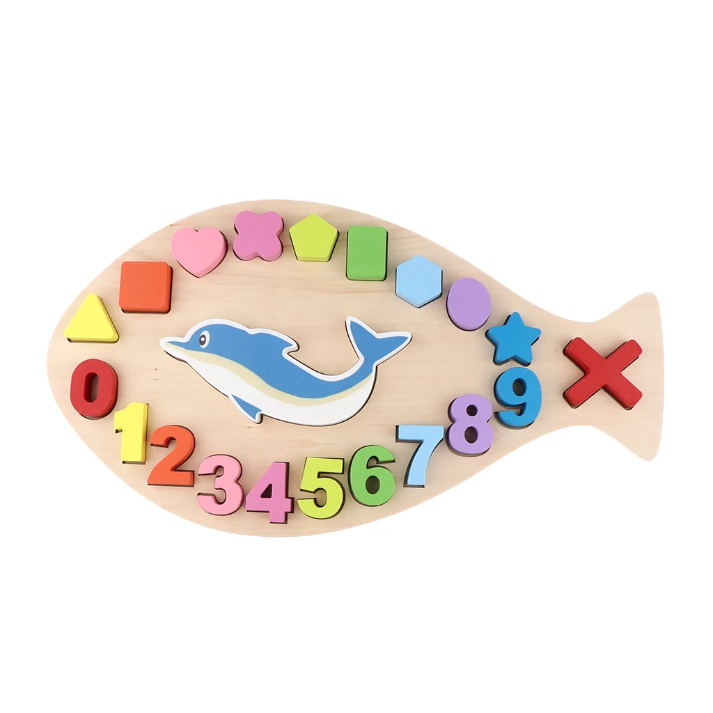 Wooden Blocks Puzzle Logarithmic Board, Toddler Kids Early Education Shape Numbers Learning & Educational Toys Puzzle Set