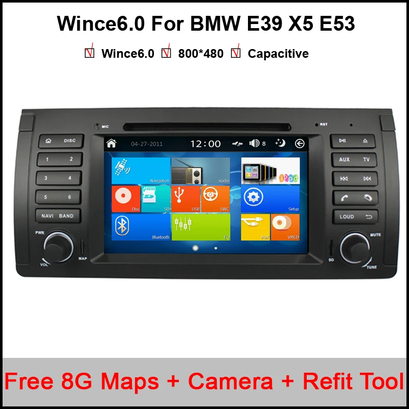

7" Car DVD GPS For BMW E39 X5 E53 Capacitive touchscreen, Raido/Bluetooth/1080P/iPod/USB/SDWith Canbus Free Maps and Camera