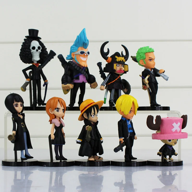 9 шт./лот цельная фигурка игрушечная Обезьяна D Luffy Sanji Zoro Nami Robin Chopper Usopp Franky Brook