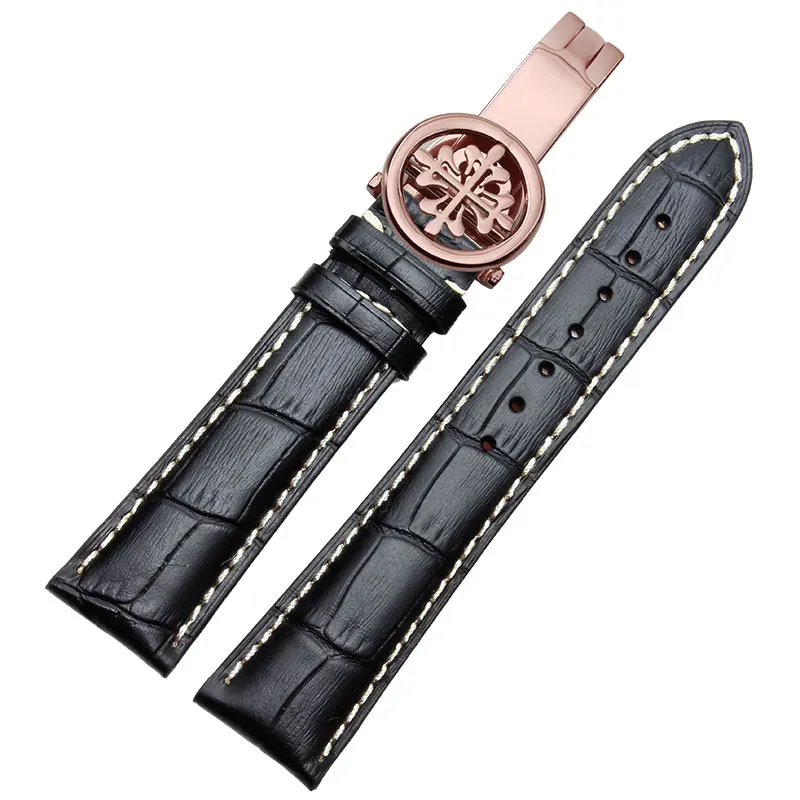 Ремешок для часов 20 мм, 22 мм, 21 мм, чехол для часов Patek philpe, складная Пряжка, серебро, розовое золото - Цвет ремешка: Многоцветный