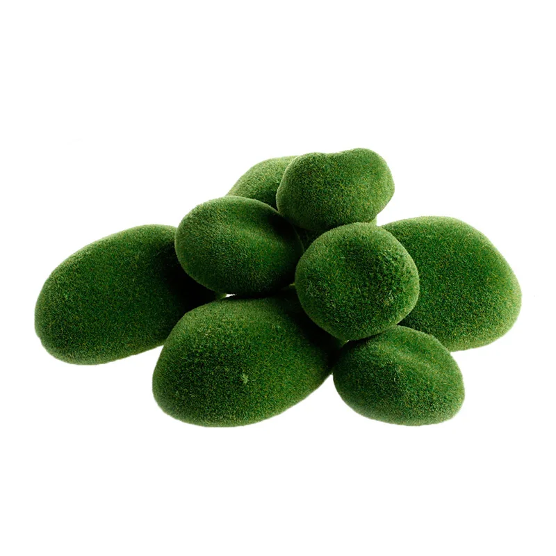 

8pcs Green Artificial Moss Stones Grass Plant Poted Home Garden Decor Landscape