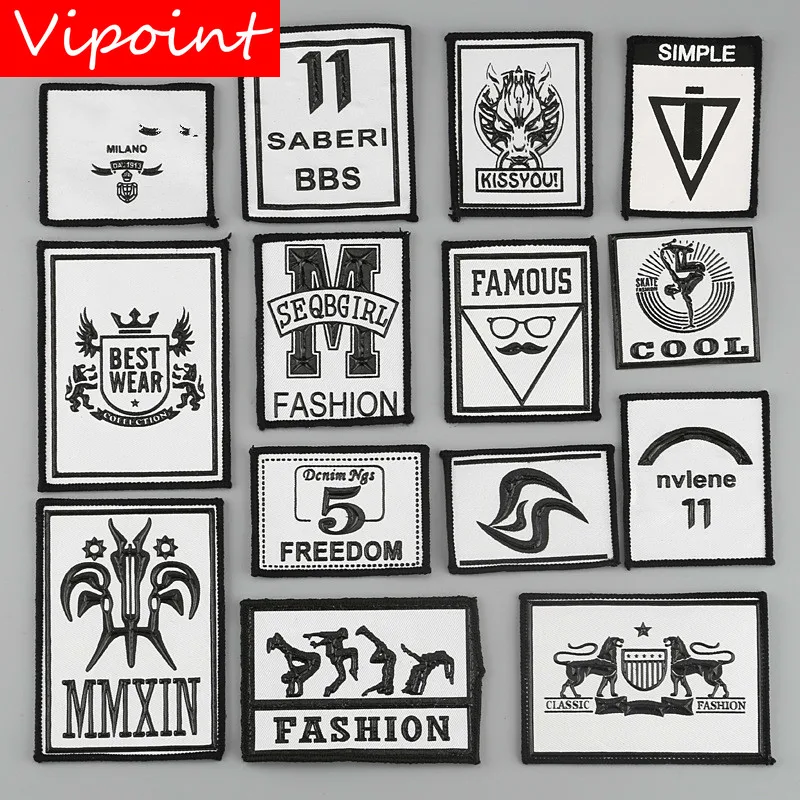 

VIPOINT embroidery printed warning patches letter alphabet patches badges applique patches for clothing YM-23