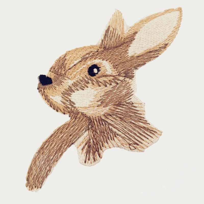 Animal Rabbit Appliques Sew On Fabric Embroidered Patches For Clothing