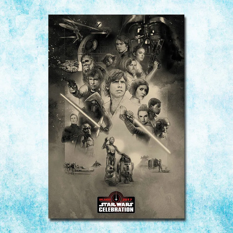 Star Wars The Last Jedi Episode VIII Movie Silk Canvas Poster 13x20 24x36/'/'