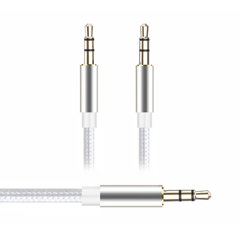 3.5 мм Aux Кабель Позолоченный Штекер Мужчинами Нейлон Аудио для iphone mp3/mp4 Наушников