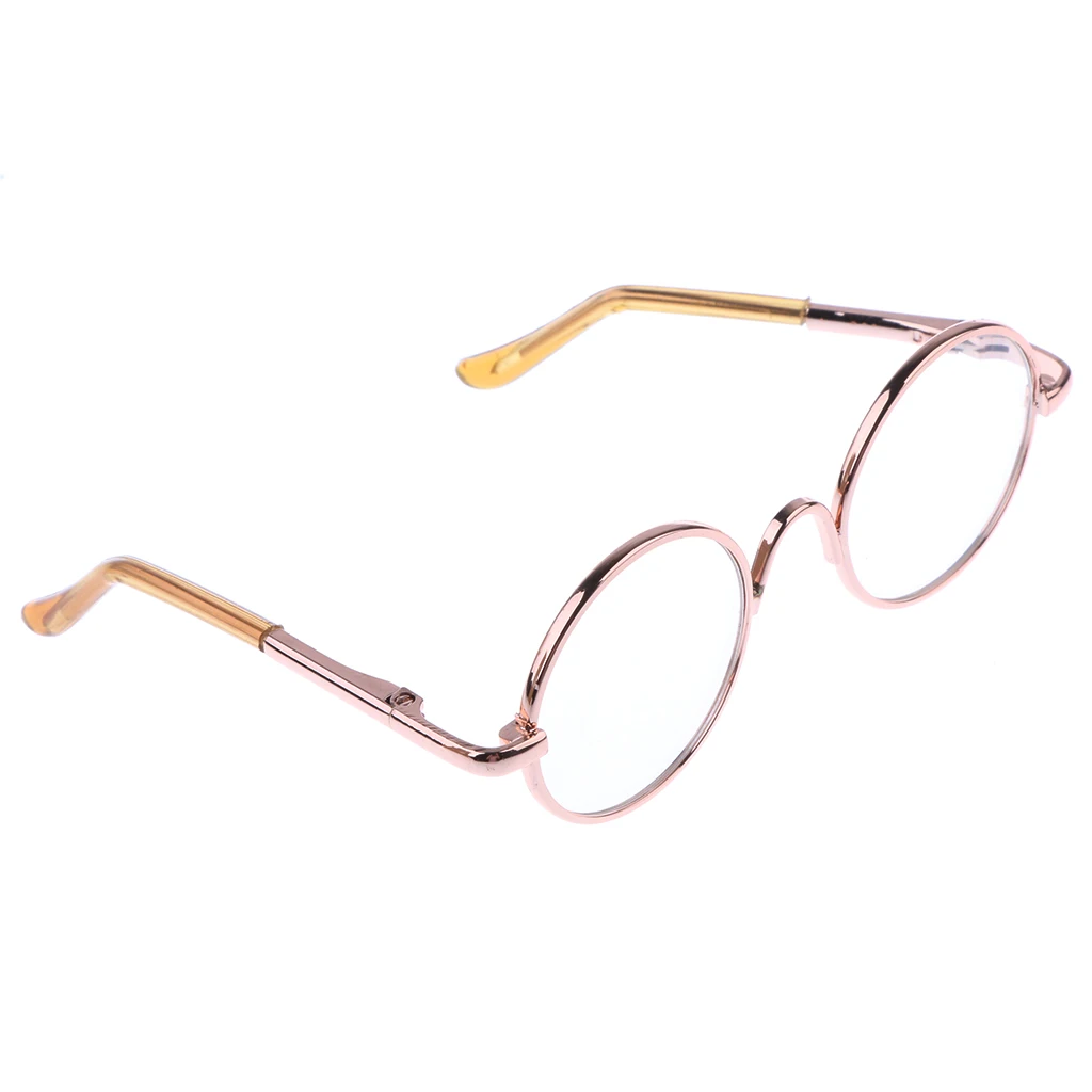 12'' Dolls 1/6 Pair Round Frame Clear Lens Glasses Eye wear For Blythe Doll Round Frame Eye Glasses Accessories Fashion