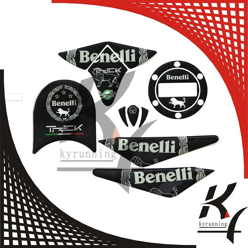 

KYRUNNING Front Fairing Motor Number Board 3D Gel Protector for BENELLI TREK1130 TRE K1130