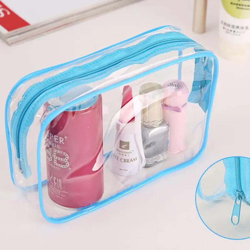 1pc Clear Travel Makeup Cosmetic Bag Transparent Plastic Pu - AliExpress