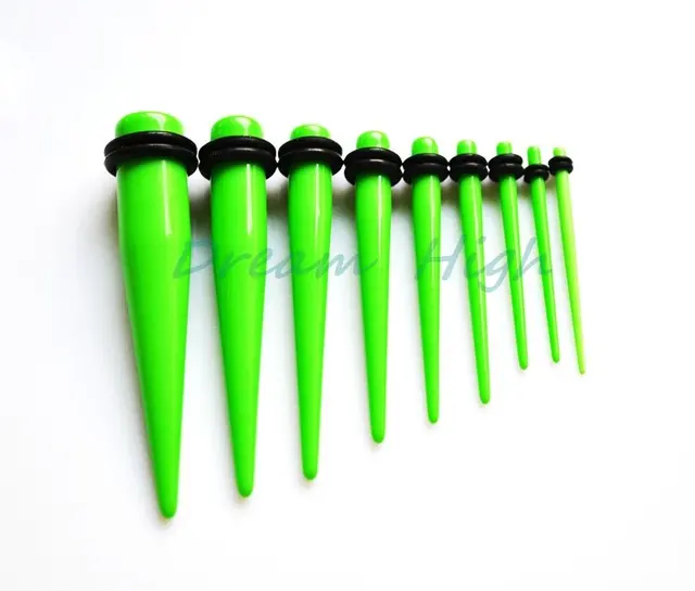 New Arrive Green Colour Ear Piercing Taper Stretcher Plug Earring New Arrive Green Colour Ear Piercing Taper Stretcher Plug Earring Stretching Expander Expanding Kit Set Uv