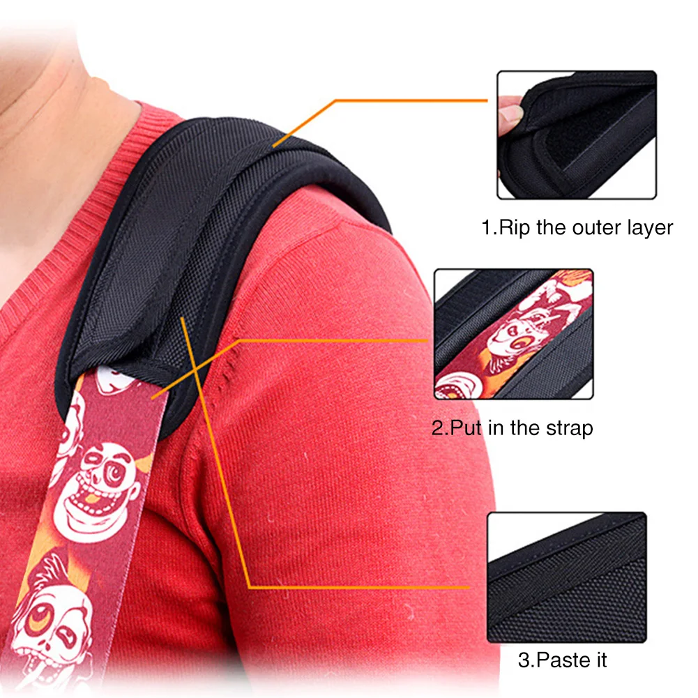

Thickened Removable Anti Slip Guitar Strap Backpacks For Acoustic Protective Travel Bass Cushion Sponge Shoulder Pad Camera Bags