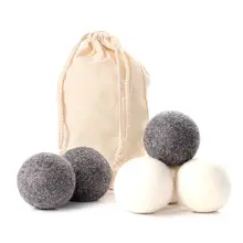 Горячий 6 мячей для белья сушилки шарики натуральная ткань Virgin многоразовые размягчитель Прачечная 7 см