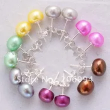 Новое поступление заводская цена Рождество многоцветный пресной воды Серьги с жемчугом 7 шт./лот ювелирные изделия