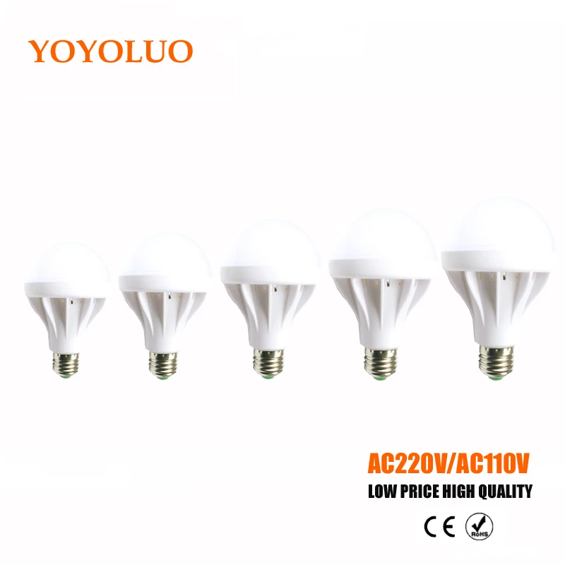 Качественная Светодиодная лампа E27 SMD 5730 220 В 110 высокомощная 3 Вт 5 7 9 12 15