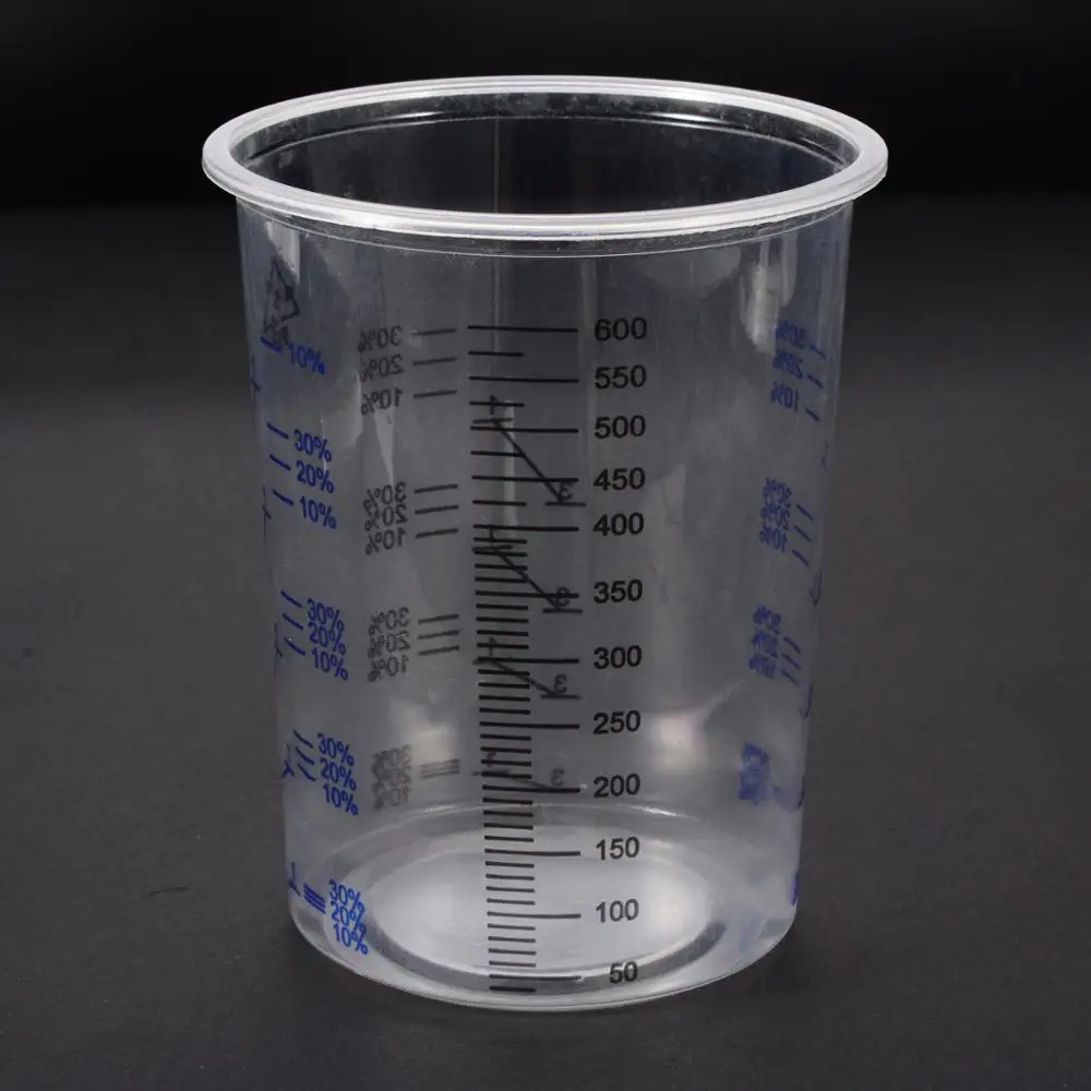 

1pc New Plastic Paint Mixing Cups 600ml Mixing Pots Paint Mixing Calibrated Cup For Accurate Mixing of Paint and Liquids