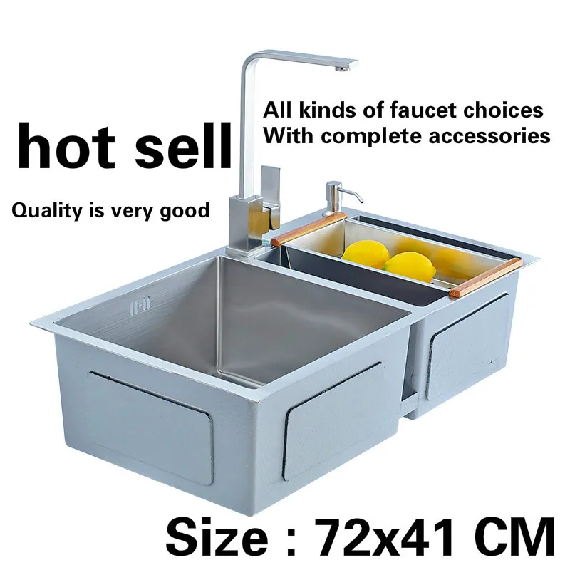 Free Shipping Kitchen Sink Durable Double Trough 304 Stainless