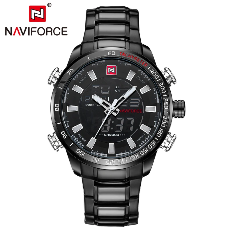  NAVIFORCE Top Brand Luxury Mens Watches Fashion Casual Sport Wristwatch Dual Display Date Clock Arm