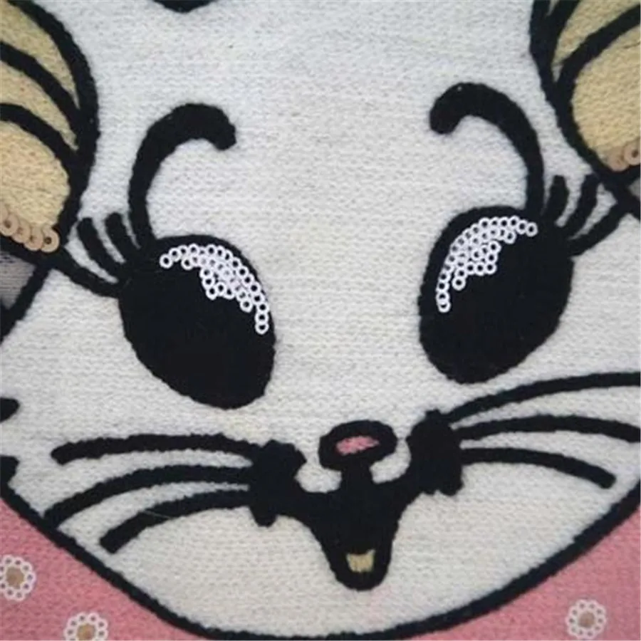 Bordir 26 Cm Kartun Kucing Patch Untuk Pakaian Bawah Mantel Jaket Bordir 26 Cm Kartun Kucing Patch Untuk Pakaian Bawah Mantel Jaket