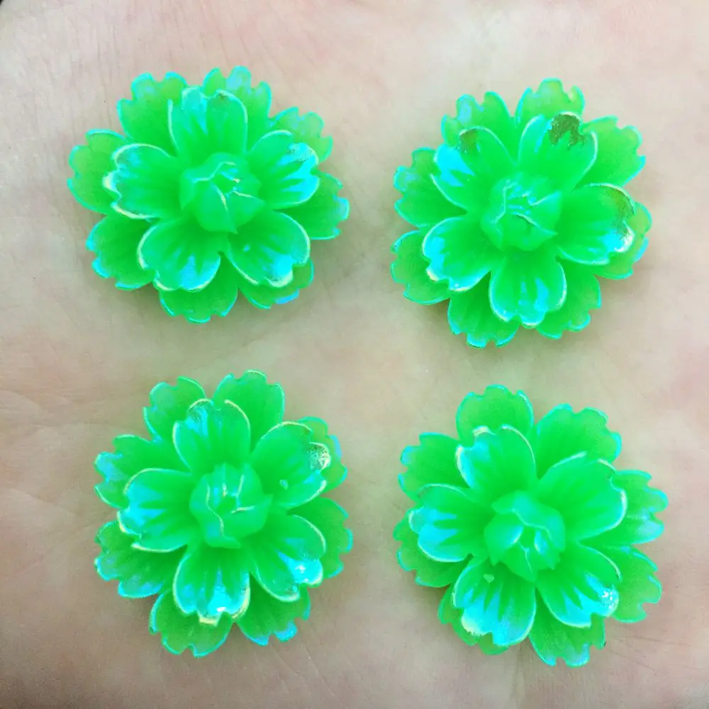 

NEW 60PCS 25mm AB Resin Candy Color Flower Stone Flatback Wedding Buttons Crafts K135*10