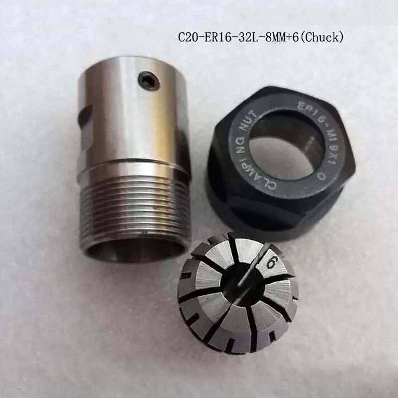 1 шт. Шпиндельный зажим мотора C20 ER16 32L 8 мм + ER16/1 10 Цанга|c20 er16|collet er16collet 8mm |