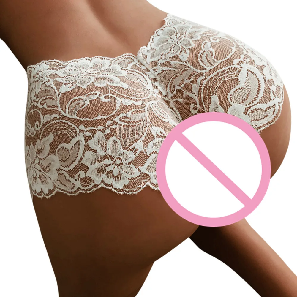 Sexy Women Lace Underwear Seamless Breathable Hollow Boyshort Solid Color Woman Panties Brief Lingerie Underwear Hot Sale*B