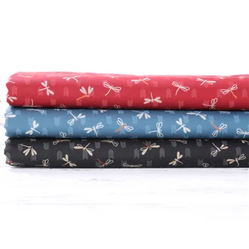 

Japan Style Cotton Fabric Dragonfly Prints DIY Fabric for Cushion Cover/Table Cloth Handbag/Kimono/Dress Sewing Fabric by Yard
