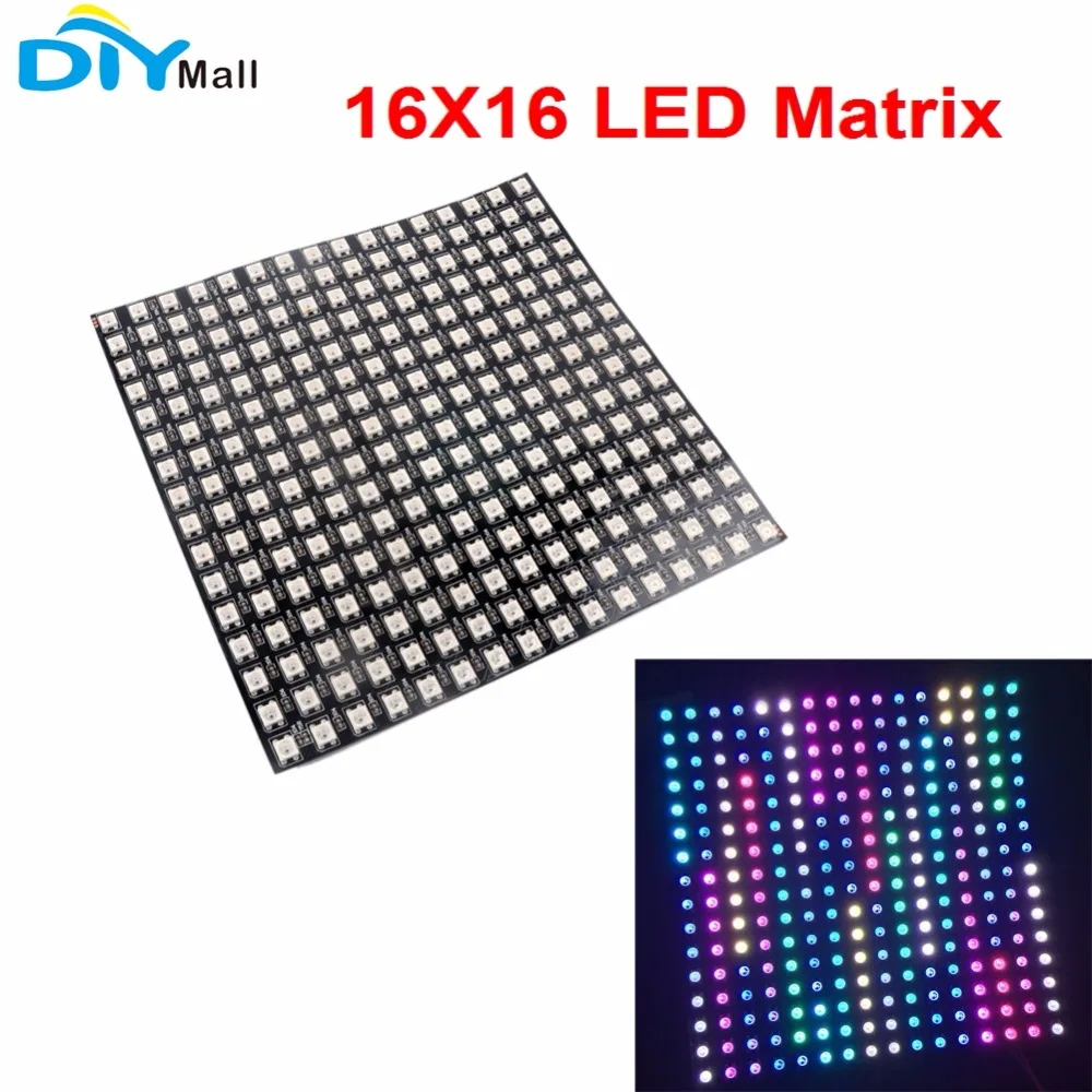 WS2812 5050 16x16 пикселей RGB гибсветодиодный светодиодная матрица индивидуально