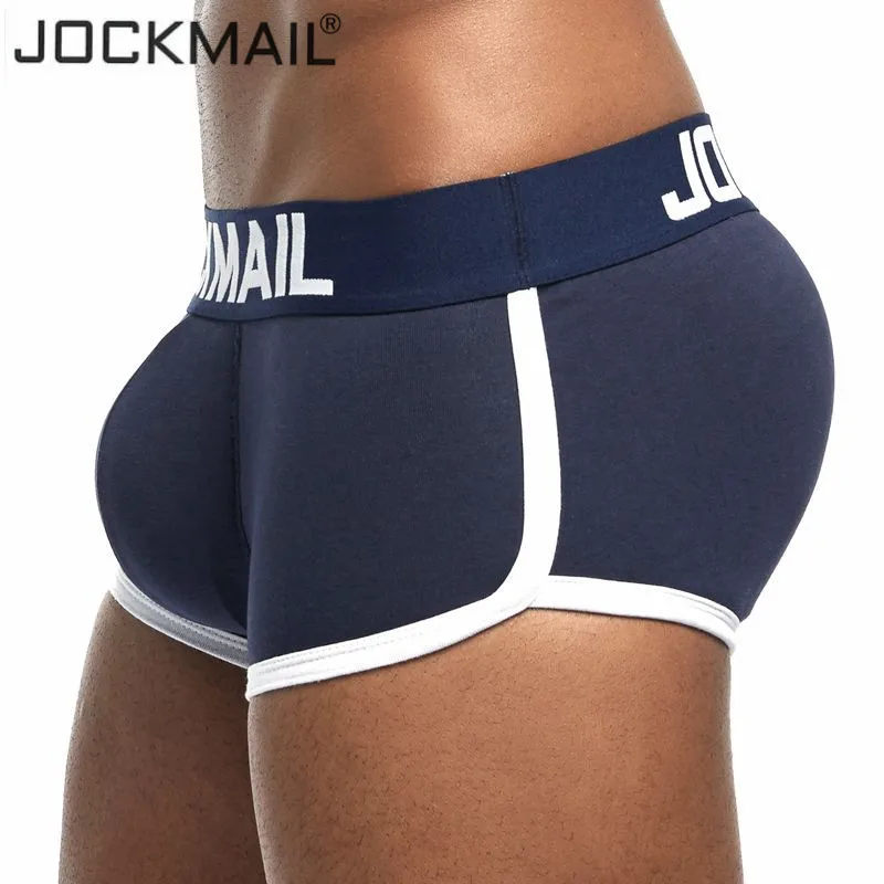 Бренд jockmail, увеличивающее Мужское нижнее белье боксеры пикантная припухлость, мягкая накладка на пенис спереди+ сзади, волшебные ягодицы, съемный бюстгальтер пуш-ап