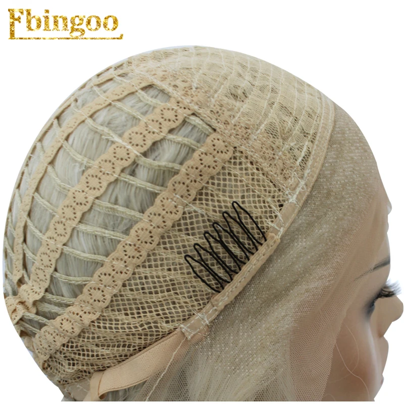 Ebingoo высокотемпературное волокно Peruca 360 фронтальный длинный блондин натуральная волна синтетический кружевной передний парик для белых женщин