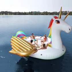 Подходит семь человек 530 см Ginormous Фламинго гигантский Единорог бассейн надувной лодке вечерние поплавок надувной матрас для плавания
