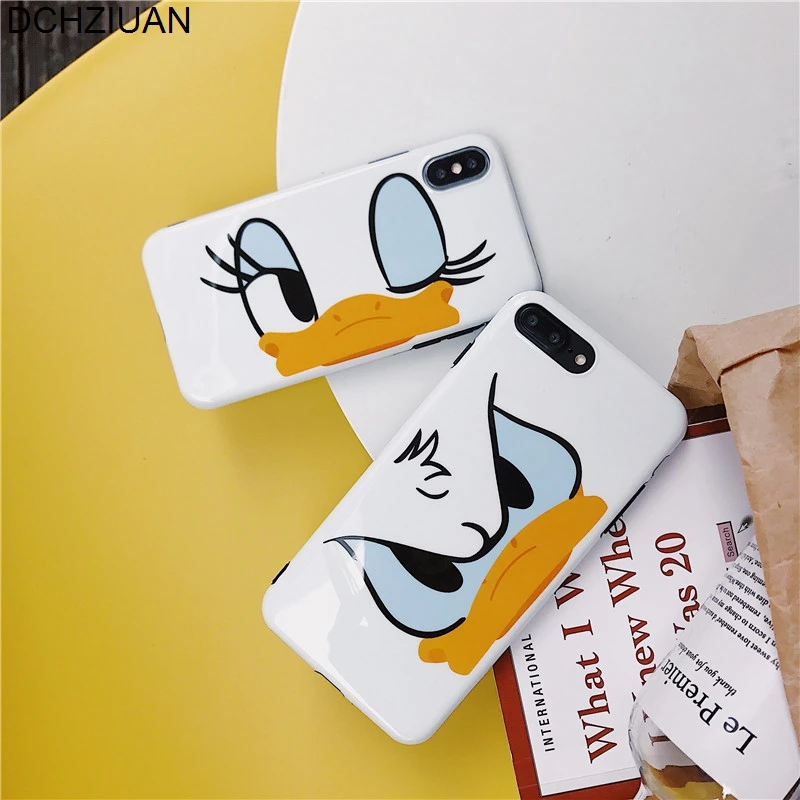 

DCHZIUAN Cute Cartoon Case For iPhone 6 6s Plus 7 8 Plus Duck Eyes Funny Phone Cases For iPhone XS MAX XR X Case Soft Coque