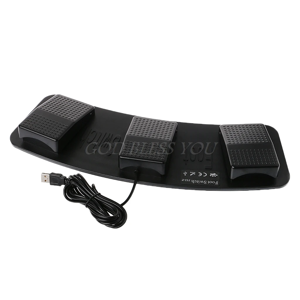 

FS3-P USB Triple Foot Switch Pedal Control Keyboard Mouse Plastic