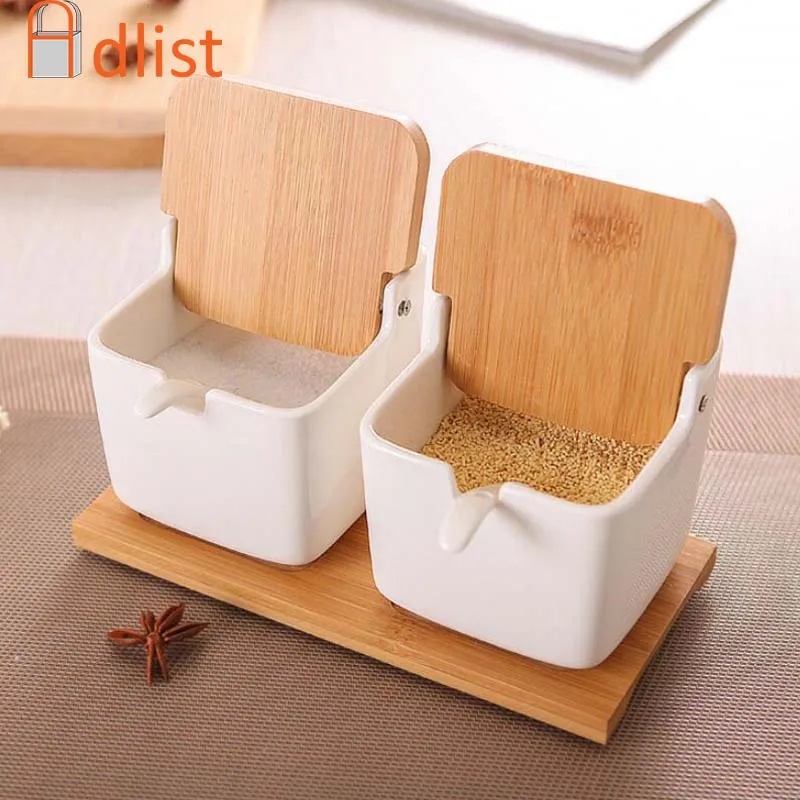 Tomedny Gewürzregal Edelstahl - Drehbares Set Mit 3 Gewürztöpfen & Löffeln