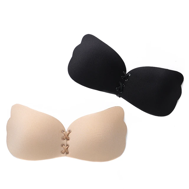 Women Self Adhesive Strapless Bandage Backless Solid Bra Stick Gel Silicone  Push Up Underwear Invisible Bra Bust Braces Support