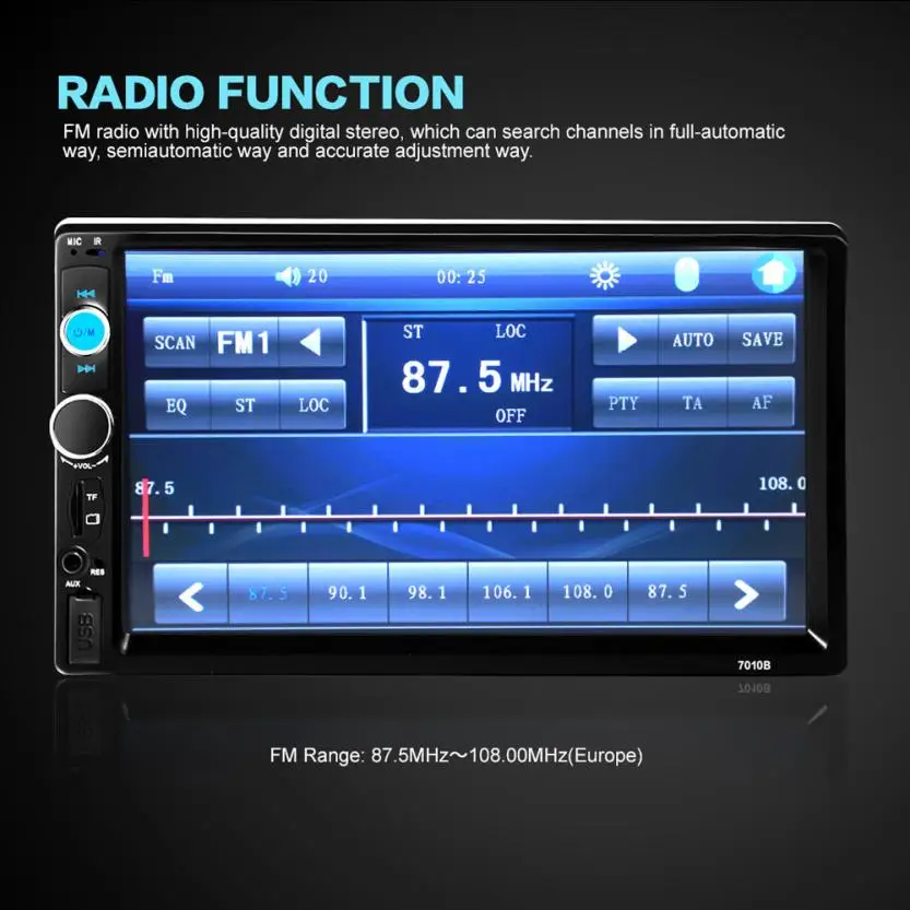 Новое поступление автомобильный mp3-плеер 7 ''HD Bluetooth Сенсорный экран стерео радио 2 DIN FM/MP5/mp3/USB/AUX автомобильные стерео плееры j23