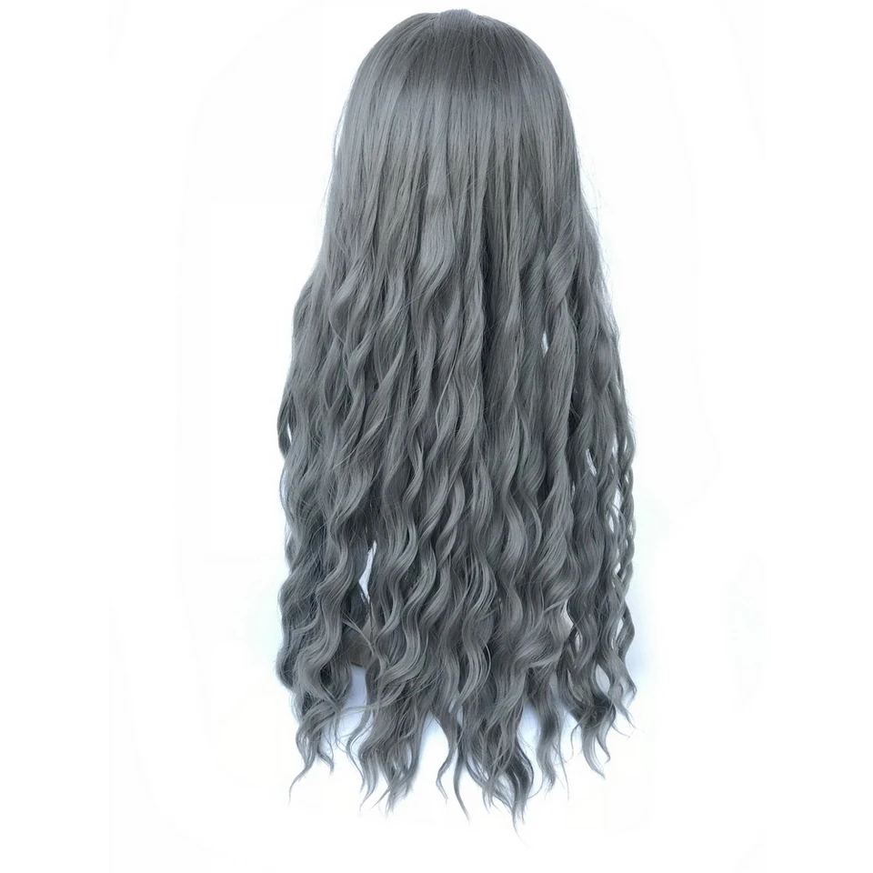 Yiyaobess 65 см длинные волнистые парики с челкой термостойкие синтетические волосы черный Лен коричневый фиолетовый светильник золотой парик